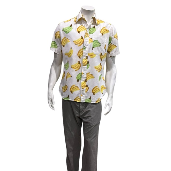 Gitman Bros Vintage Mens Banana Print Short Sleeve Button Shirt